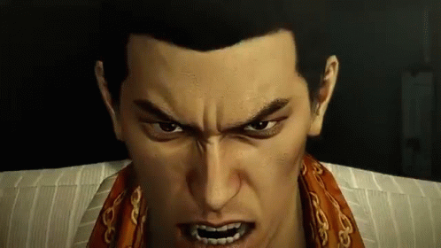 Kiryu punching Kuze in the face
